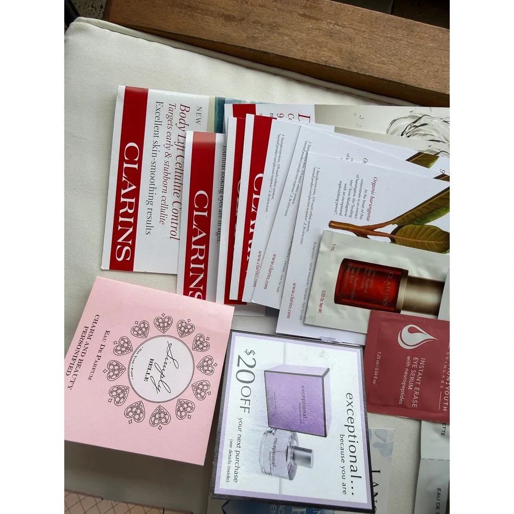 Beauty Sample Lot Chanel No 5 Dior Lancome Clarins Bottega Veneta Skincare